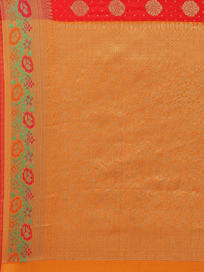 self design banarasi saree with blouse - 17089994 - Zoom Image - 4