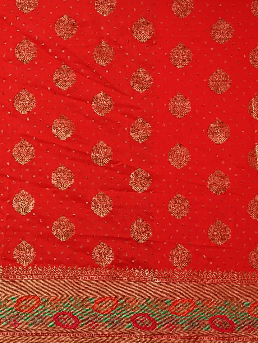 self design banarasi saree with blouse - 17089994 - Zoom Image - 5