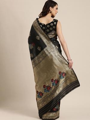 floral jamdani saree with blouse - 17089996 - Standard Image - 2
