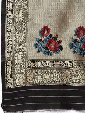 floral jamdani saree with blouse - 17089996 - Standard Image - 4