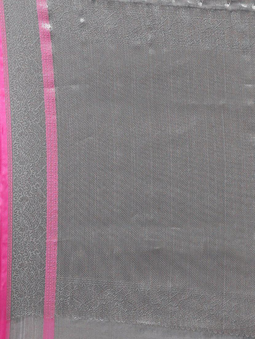 self design kanjivaram saree with blouse - 17090006 - Zoom Image - 5