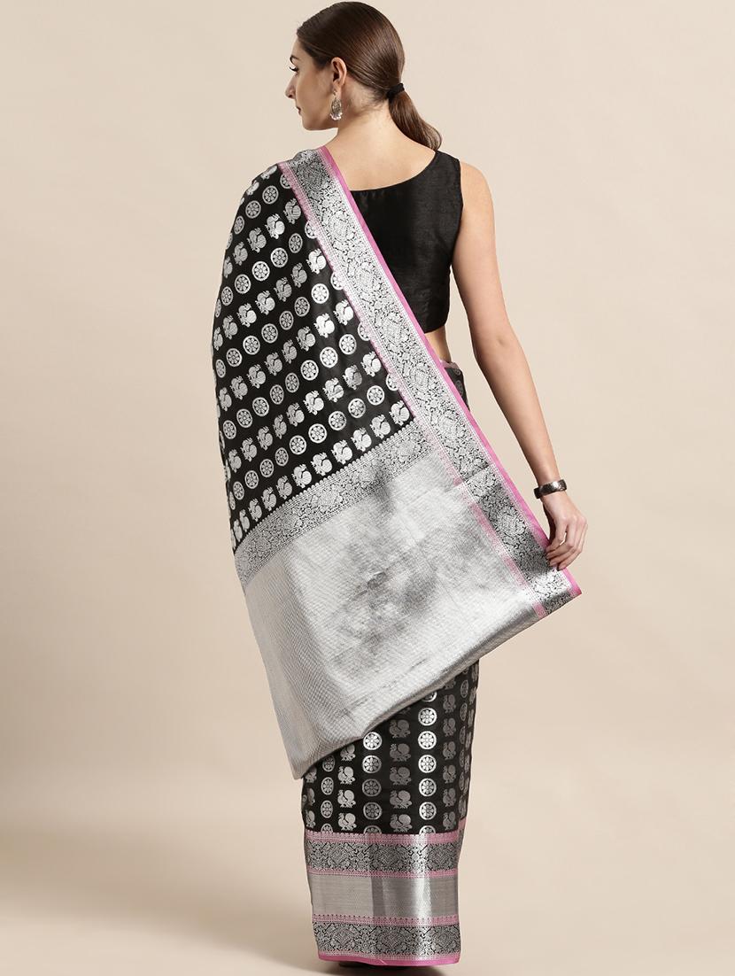 self design kanjivaram saree with blouse - 17090008 - Zoom Image - 2