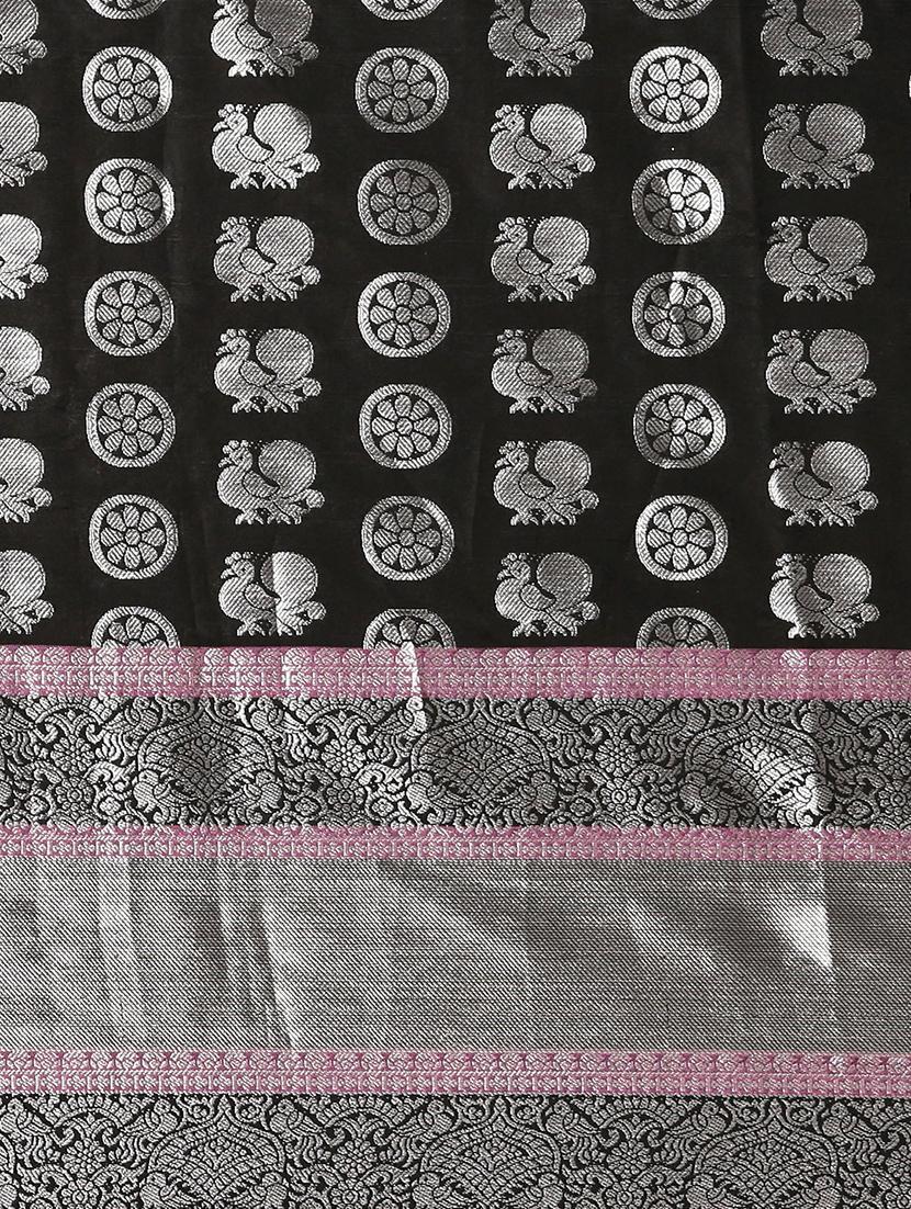 self design kanjivaram saree with blouse - 17090008 - Zoom Image - 5