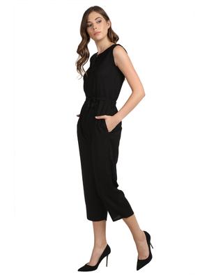 keyhole neck tie front jumpsuit - 17090027 - Standard Image - 2