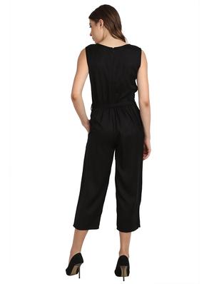 keyhole neck tie front jumpsuit - 17090027 - Standard Image - 3