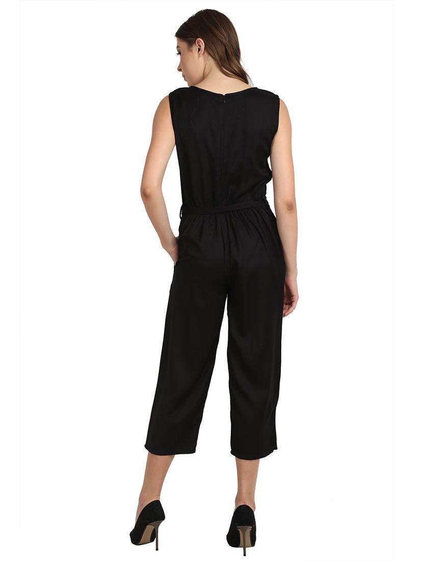 keyhole neck tie front jumpsuit - 17090027 - Zoom Image - 3