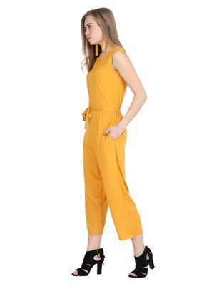 keyhole neck tie front jumpsuit - 17090029 - Standard Image - 2