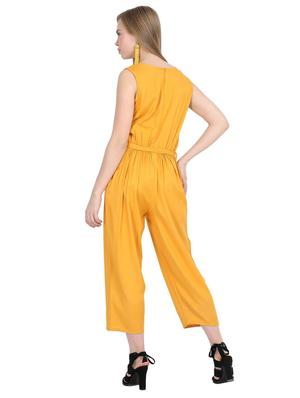 keyhole neck tie front jumpsuit - 17090029 - Standard Image - 3
