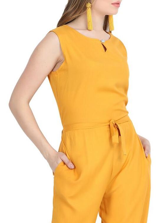 keyhole neck tie front jumpsuit - 17090029 - Zoom Image - 4