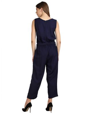 keyhole neck tie front jumpsuit - 17090030 - Standard Image - 3