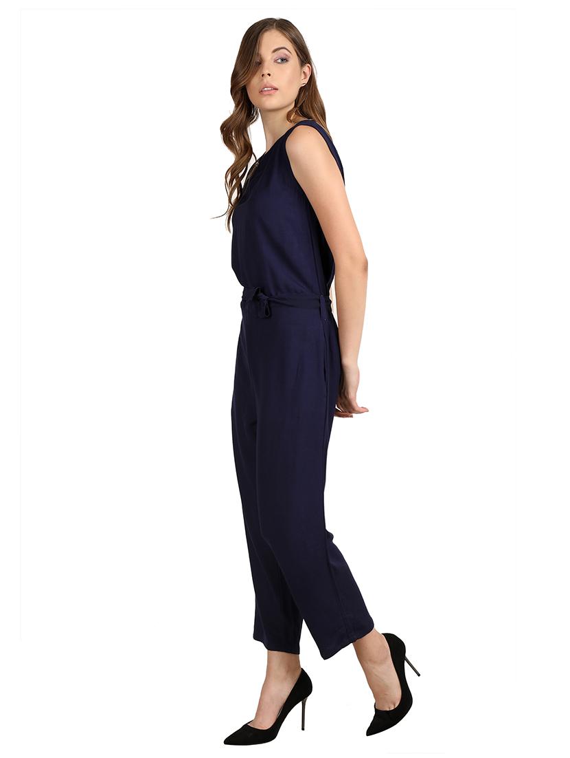 keyhole neck tie front jumpsuit - 17090030 - Zoom Image - 2