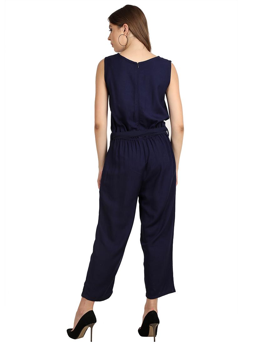 keyhole neck tie front jumpsuit - 17090030 - Zoom Image - 3
