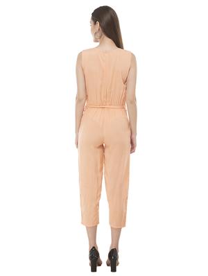 keyhole neck tie front jumpsuit - 17090031 - Standard Image - 3