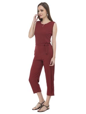 keyhole neck tie front jumpsuit - 17090033 - Standard Image - 2