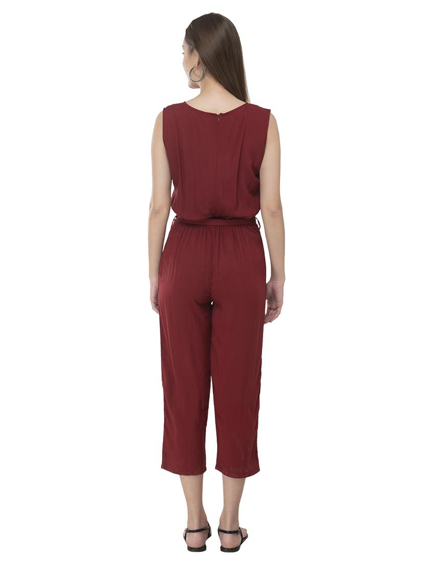 keyhole neck tie front jumpsuit - 17090033 - Zoom Image - 3