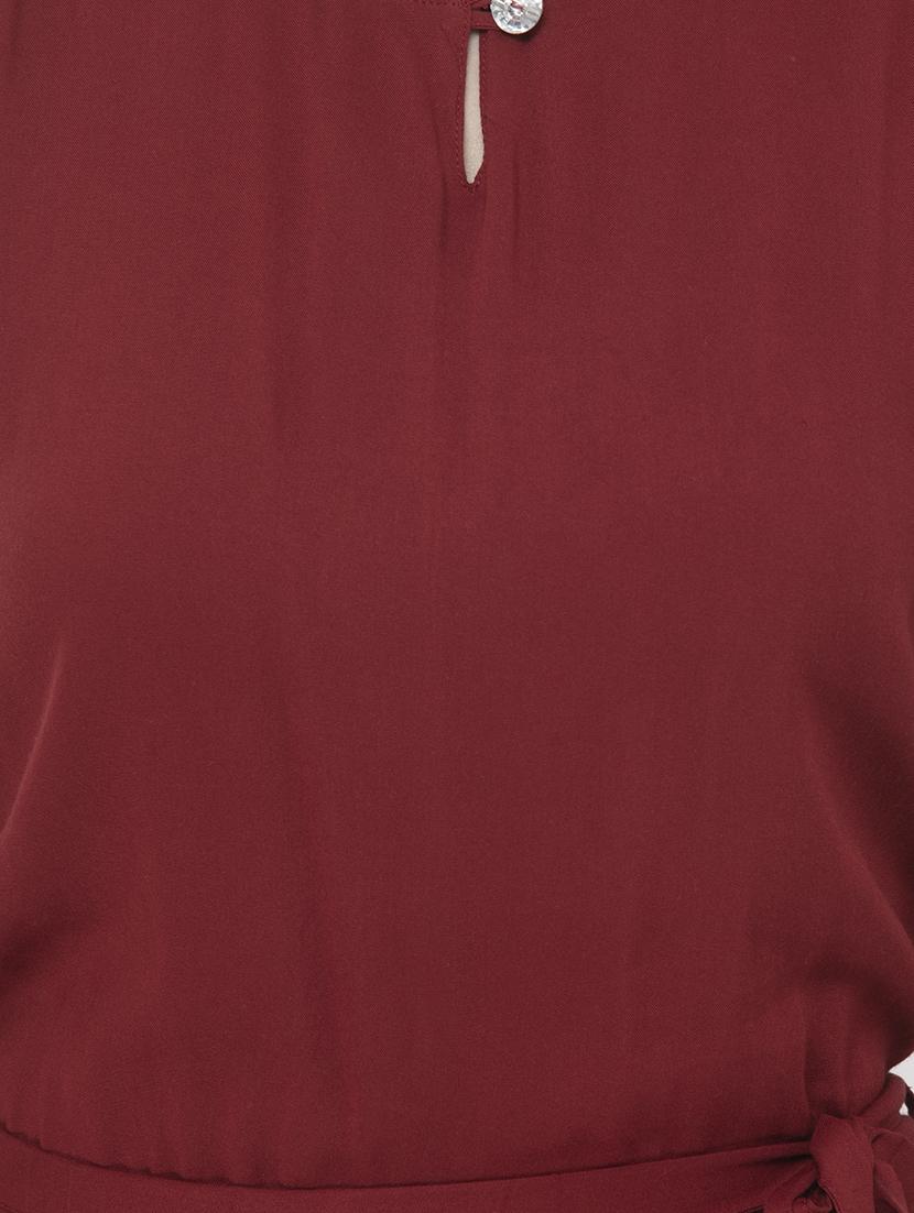 keyhole neck tie front jumpsuit - 17090033 - Zoom Image - 4