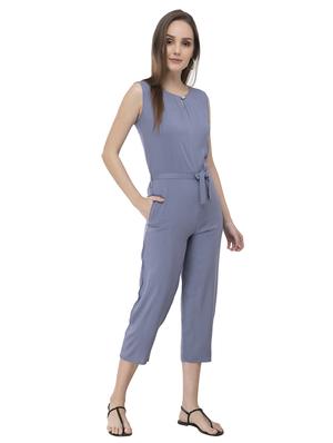 keyhole neck tie front jumpsuit - 17090034 - Standard Image - 2