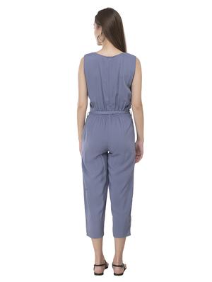 keyhole neck tie front jumpsuit - 17090034 - Standard Image - 3