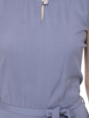 keyhole neck tie front jumpsuit - 17090034 - Standard Image - 4