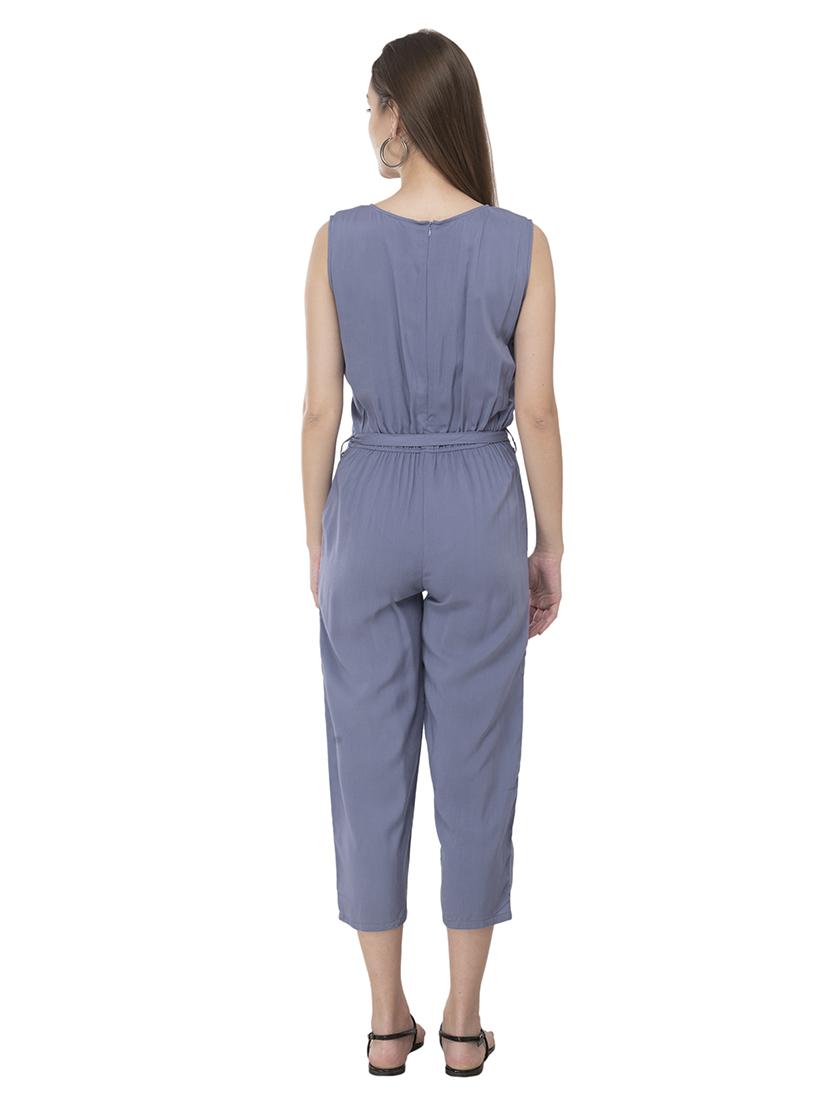 keyhole neck tie front jumpsuit - 17090034 - Zoom Image - 3