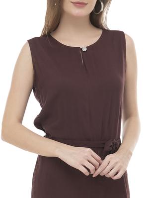 keyhole neck tie front jumpsuit - 17090035 - Standard Image - 4