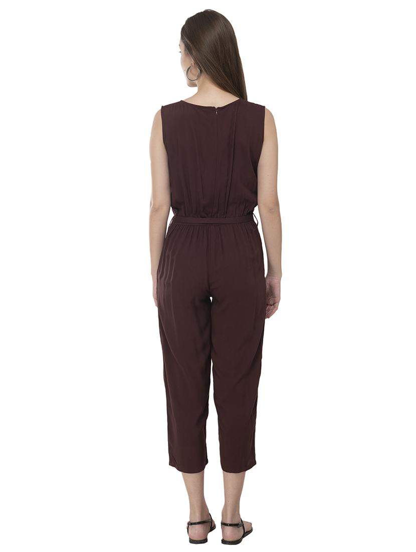 keyhole neck tie front jumpsuit - 17090035 - Zoom Image - 3