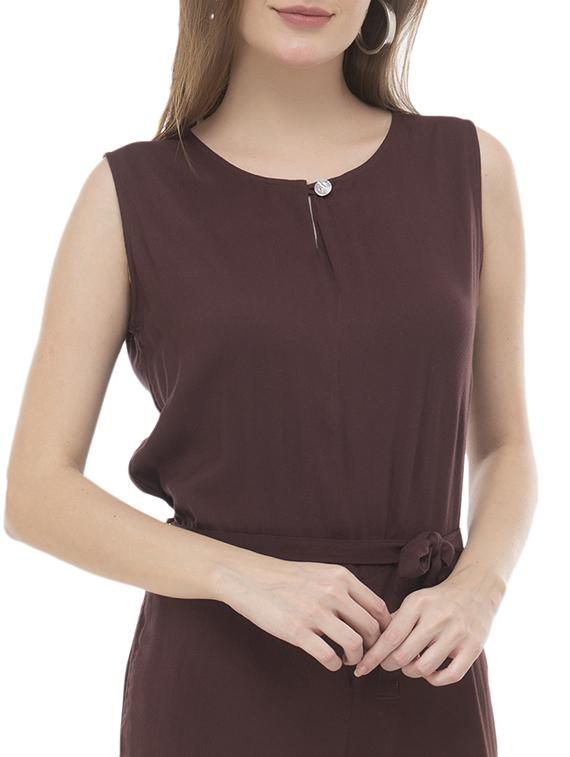 keyhole neck tie front jumpsuit - 17090035 - Zoom Image - 4