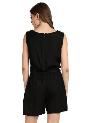 keyhole neck solid romper - 17090070 - Standard Image - 3