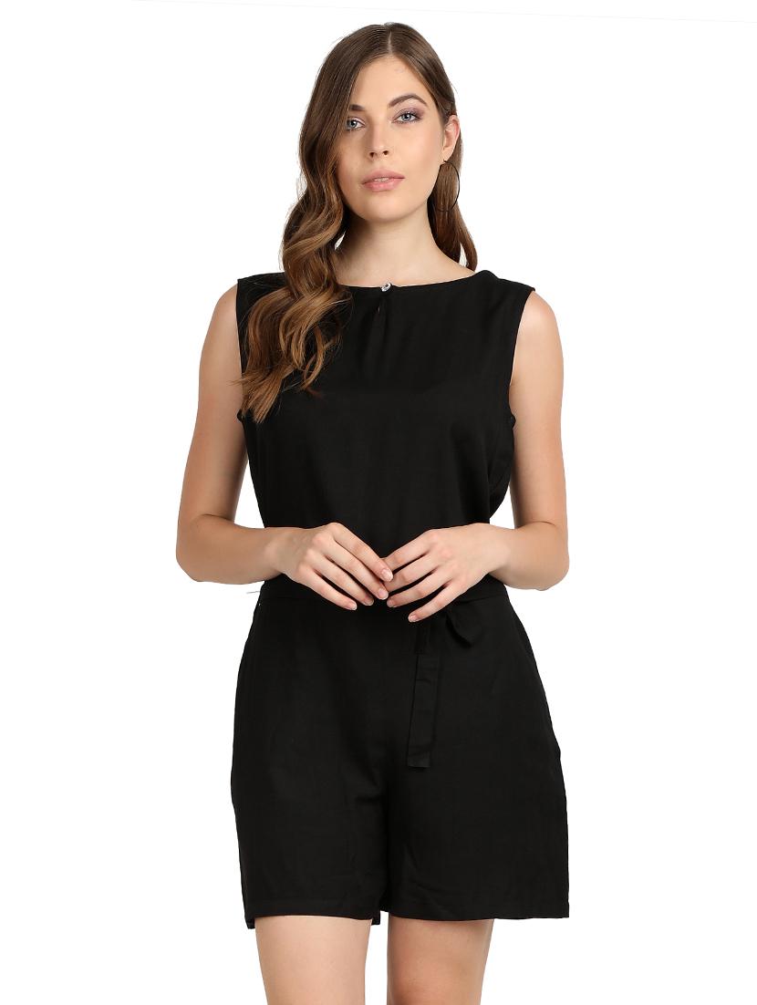 keyhole neck solid romper - 17090070 - Zoom Image - 1
