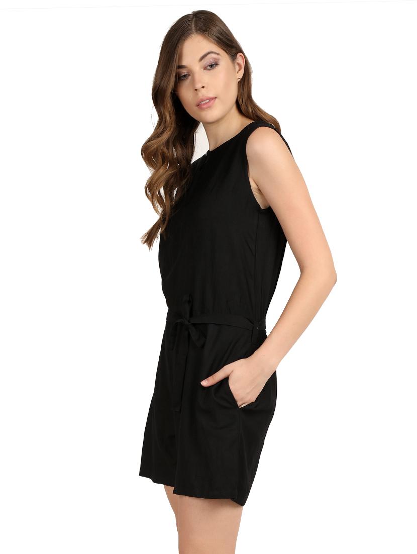 keyhole neck solid romper - 17090070 - Zoom Image - 2