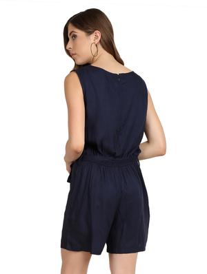keyhole neck solid romper - 17090071 - Standard Image - 3