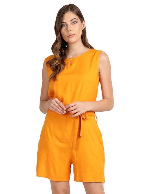 keyhole neck solid romper - 17090072 - Standard Image - 1