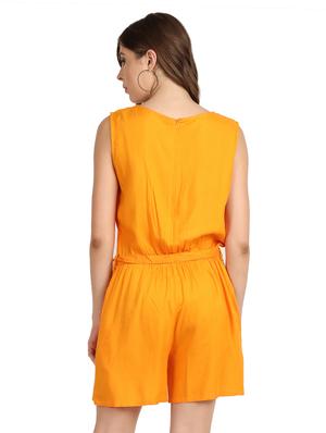 keyhole neck solid romper - 17090072 - Standard Image - 3