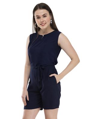 keyhole neck solid romper - 17090073 - Standard Image - 2