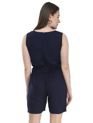 keyhole neck solid romper - 17090073 - Standard Image - 3
