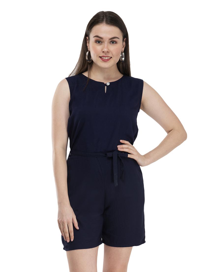 keyhole neck solid romper - 17090073 - Zoom Image - 1