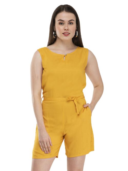 keyhole neck solid romper - 17090074 - Standard Image - 1