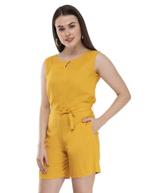 keyhole neck solid romper - 17090074 - Standard Image - 2