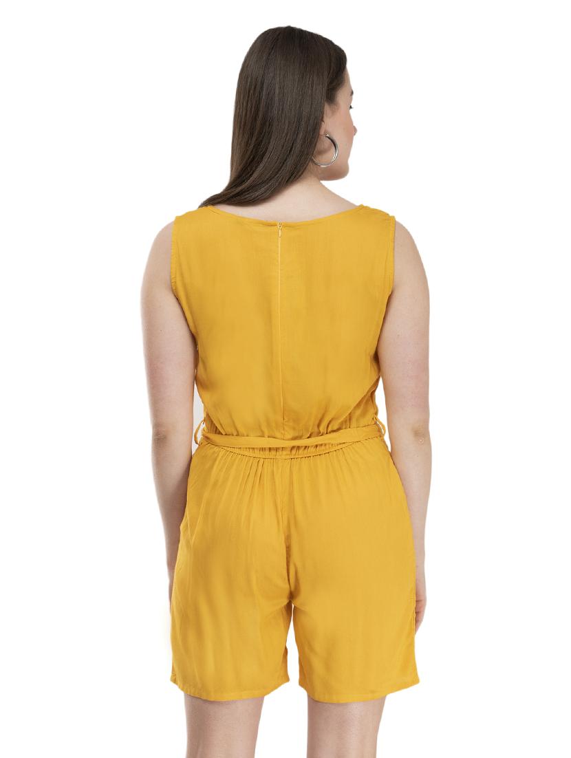 keyhole neck solid romper - 17090074 - Zoom Image - 3