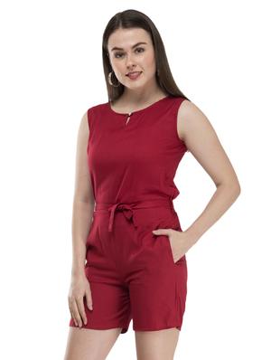 keyhole neck solid romper - 17090077 - Standard Image - 2