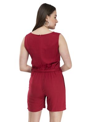 keyhole neck solid romper - 17090077 - Standard Image - 3