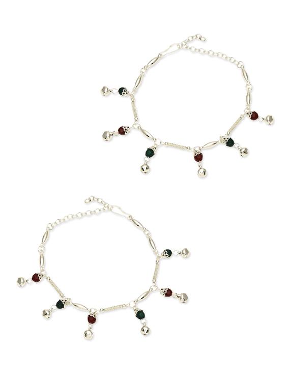silver metal anklet - 17090521 - Zoom Image - 1