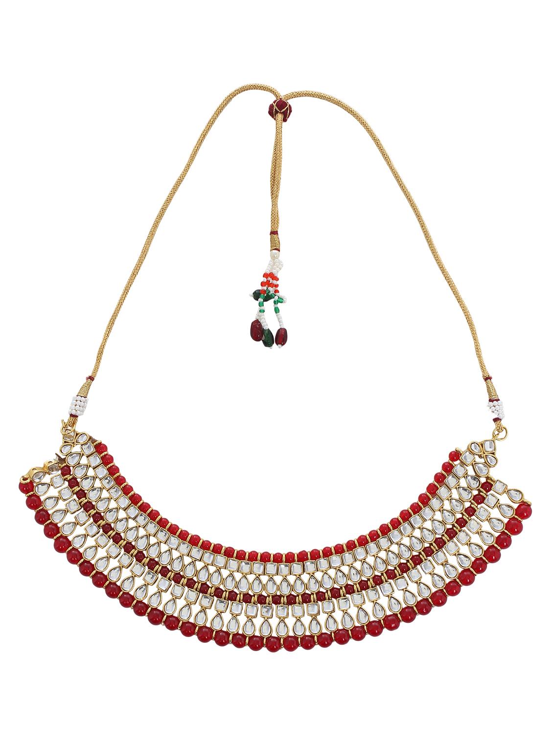 red metal necklaces and earring - 17090598 - Zoom Image - 2