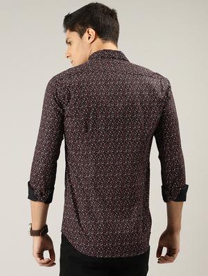 red printed casual shirt - 17090614 - Standard Image - 3