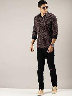 red printed casual shirt - 17090614 - Standard Image - 4