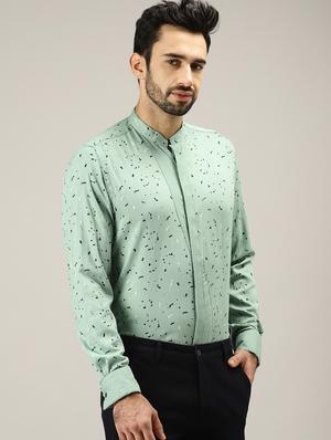 green printed casual shirt - 17090621 - Standard Image - 2