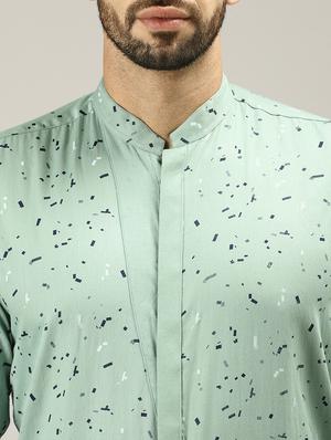 green printed casual shirt - 17090621 - Standard Image - 5