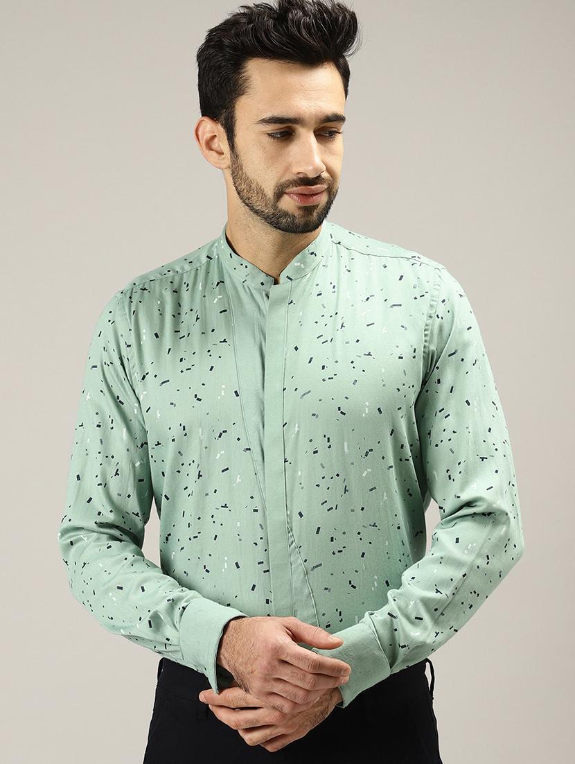 green printed casual shirt - 17090621 - Zoom Image - 1
