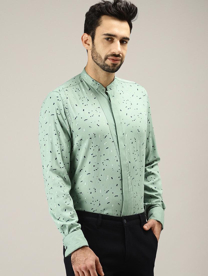 green printed casual shirt - 17090621 - Zoom Image - 2