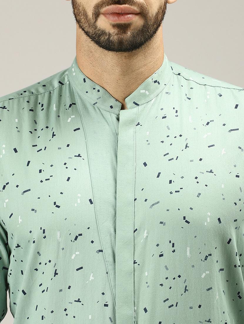 green printed casual shirt - 17090621 - Zoom Image - 5